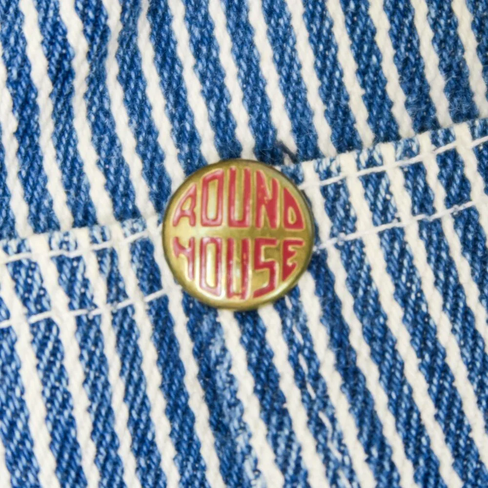 Vintage 90s Round House Denim Engineer Striped Overalls - Picture 9 of 13